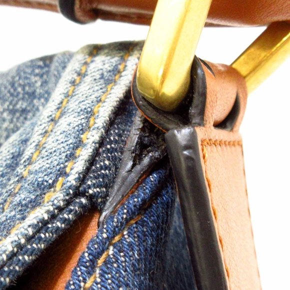 Loewe Blue Puzzle Leather Denim Engraved Handbag Name - Picture 13 of 13